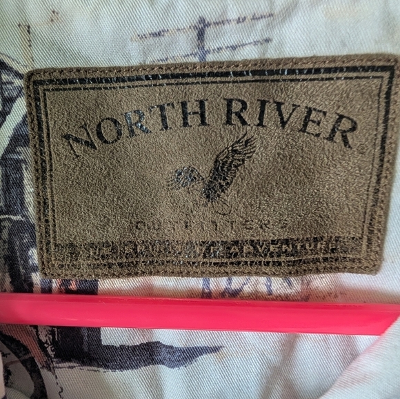 North River Men's Vintage Print Shirt XL - Cream - Picture 2 of 6